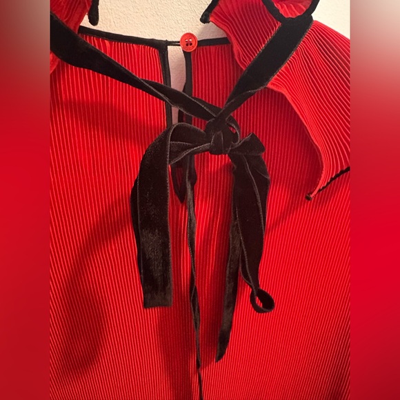 Tory Burch Convertible Pleated Ruffle Velvet Dress - Picture 7 of 13